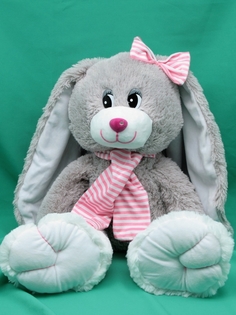 Мягкая игрушка Мэри Море Зайчик с шарфиком, розовый, 48 см