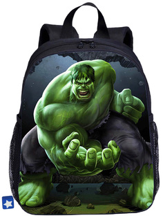 Рюкзак StarFriend Халк Мстители Марвел Marvel Hulk черный, 26х11,5х33