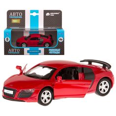 Машина Автопанорама 1:43 Audi R8 GT, красный, инерция, откр. двери