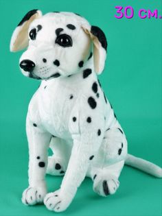 Мягкая игрушка Мэри море реалистичная собачка далматин 30см черный, белый