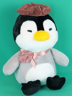 Мягкая игрушка Мэри море пингвин 33см серый, белый, черный