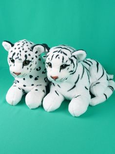 Мягкие реалистичные игрушки Мэри Море 2шт - Тигр, Леопард 35 см.