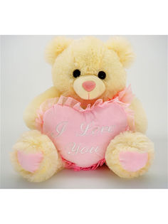 Мягкая игрушка Мэри море мишка с сердцем 40 см молочный