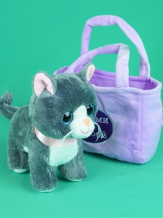 Мягкая игрушка Мэри Море Кошка в сумке, озвученная (мяукает) 20см.