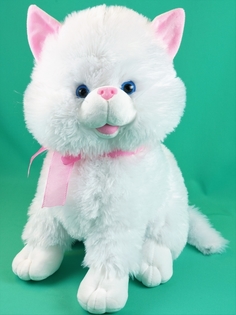 Мягкая игрушка Мэри море кошка с бантиком 50 см белый