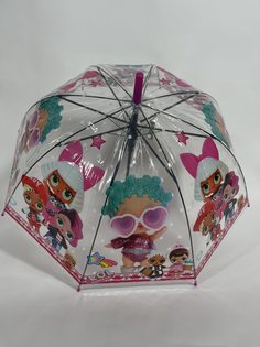 Зонт-полуавтомат Rainproof 7790 Лол розовая окантовка с бантиками