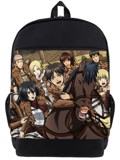 Рюкзак детский StarFriend Атака титанов Attack on Titan, черный, 29х13х39 см