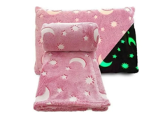 Детский светящийся в темноте плед Magic Blanket Glow розовый No Brand