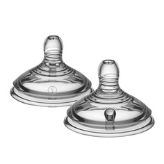 Соска силиконовая Tommee Tippee медленный поток для бутылочки 0+, 2 шт