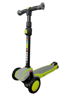 Детский трехколесный самокат MS-955 Surf Sport серо-зеленый Funny Scoo