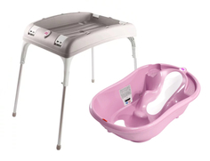 Комплект ванночка Ok Baby Onda Evolution 14 + подставка Cavalletto, розовый