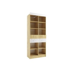 Стеллаж Сканди 900х445х2200 Белый глянец/Дуб бунратти No Brand