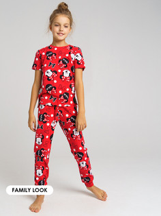 Пижама PlayToday family look детская, красный, 170