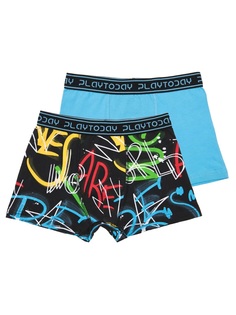 Трусы-боксеры 2шт. в комплекте цв. голубой,разноцветный р.158-164 Play Today