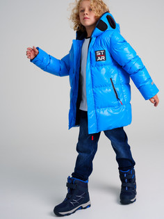 Куртка текстильная с полиуретановым покрытием для мальчиков PlayToday, синий, 128