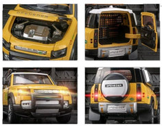 Машинка металлическая Элемент Land Rover Defender 1:24 yellow