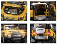 Машинка металлическая Элемент Land Rover Defender 1:24 yellow