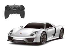 Машинка на радиоуправлении Rastar Porsche 918 Spyder 1:24, серебристая, 19 см