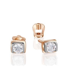 Серьги из золота PLATINA jewelry 02-4204-00, бриллиант