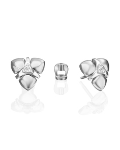Серьги пусеты из белого золота PLATINA jewelry 02-4989-00, бриллиант