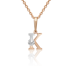 Кулон из красного золота/белого золота PLATINA jewelry 03-3119-К-501-1111-38, фианит