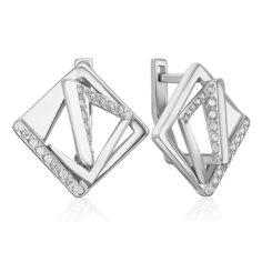 Серьги из серебра PLATINA jewelry 02-5144-00-401-0200, фианит
