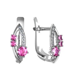 Серьги из серебра с фианитом ПРИВОЛЖСКИЙ ЮВЕЛИР 301542-FA11FA46