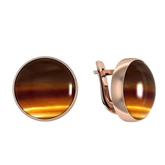 Серьги из серебра с тигровым глазом ПРИВОЛЖСКИЙ ЮВЕЛИР 372880-TG