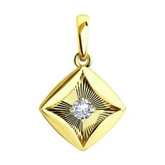 Кулон из желтого золота с фианитом Diamant 53-130-01077-1