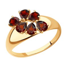 Кольцо из красного золота с гранатом р. 19,5 Diamant 51-310-01433-1