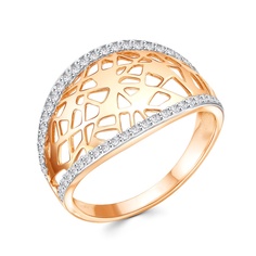 Кольцо из красного золота с фианитом р. 20 585Gold 301011889