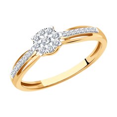 Кольцо из красного золота р. 17,5 SOKOLOV Diamonds 1012390, бриллиант