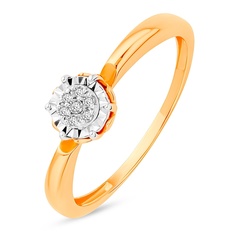 Кольцо помолвочное из красного золота с бриллиантом р. 17 585Gold 101015084