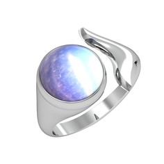 Кольцо разъемное из серебра с лунным камнем р.18,5 ПРИВОЛЖСКИЙ ЮВЕЛИР 281832-LN