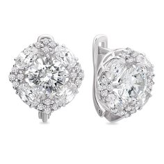 Серьги из серебра с фианитом 585Gold 702006329