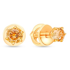 Серьги пусеты из серебра 585Gold 702010492, фианит