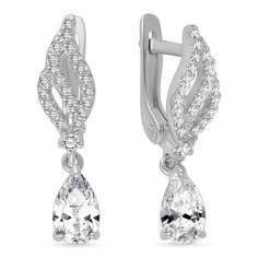 Серьги подвески из серебра 585Gold 702006021, фианит/фианит