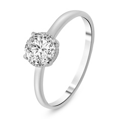 Кольцо помолвочное из серебра с фианитом р. 18,5 585Gold 701010582