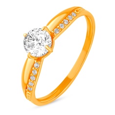 Кольцо помолвочное из серебра с фианитом р. 18 585Gold 701012358