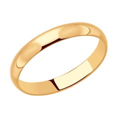 Кольцо обручальное из красного золота р. 18,5 Diamant 51-111-00472-1