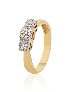 Кольцо обручальное из желтого золота р.20 Gatamova 09к13205, бриллиант
