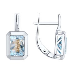 Серьги из белого золота SOKOLOV 728175-3, топаз