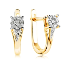 Серьги из желтого золота VALTERA 113690, бриллиант
