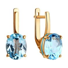 Серьги из красного золота Diamant 51-320-02463-1, топаз/эмаль