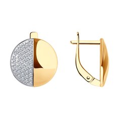 Серьги из красного золота Diamant 51-120-02253-1, фианит