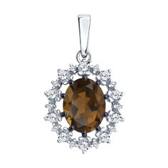 Кулон из серебра Diamant 94-330-02042-4, фианит\раухтопаз