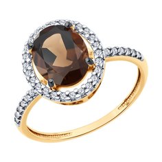 Кольцо из серебра р. 18,5 Diamant 93-310-01999-4, фианит/раухтопаз