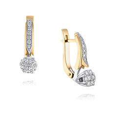 Серьги из желтого золота ADAMAS 2456789/01-А55Д-41, бриллиант АДАМАС