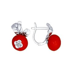Серьги из серебра SOKOLOV 94022339, фианит\эмаль