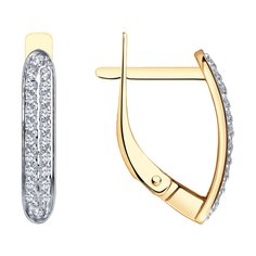 Серьги из красного золота Diamant 51-120-02076-2, фианит